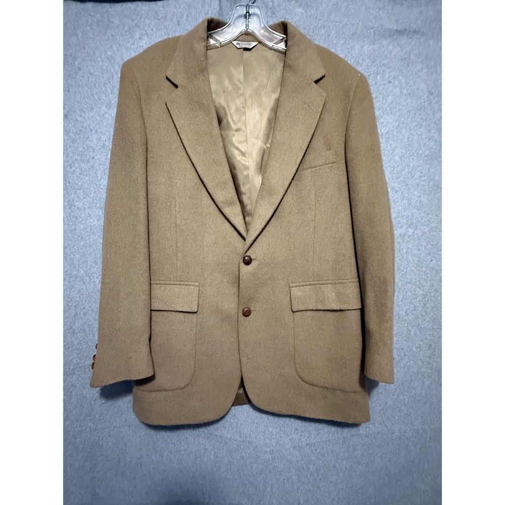 Vintage Hunt Valley Blazer Sport Coat Mens 40R Beige Camel Hair USA Jacket